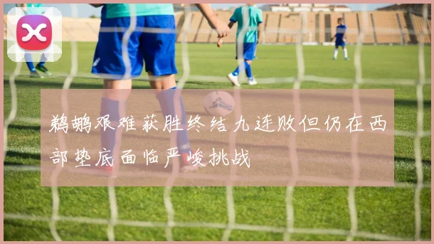 鹈鹕艰难获胜终结九连败但仍在西部垫底面临严峻挑战